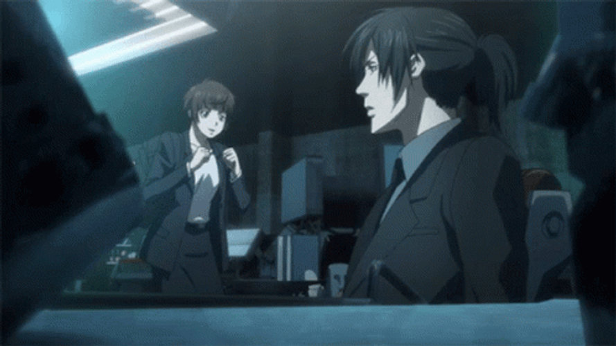 Psycho Pass Anime Ginoza Laugh GIF