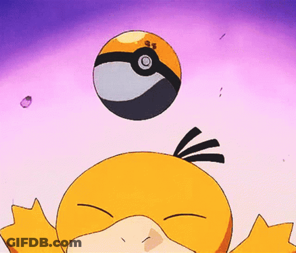 Psyduck Bouncing Ultra Ball In Head GIF