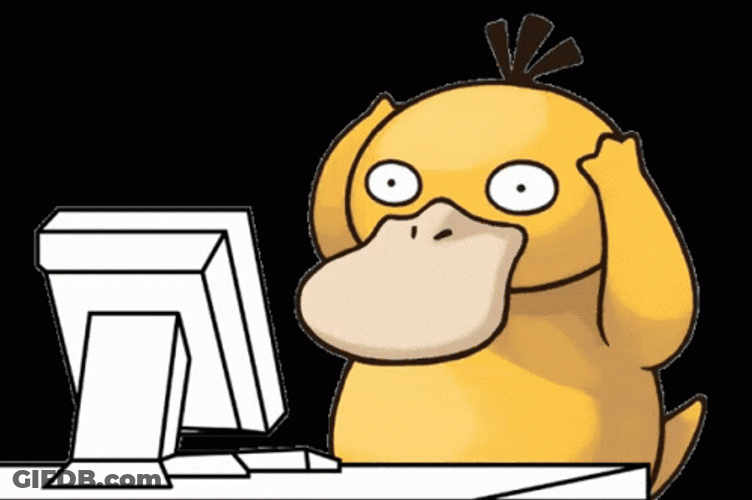 Psyduck Confused In Front Computer GIF