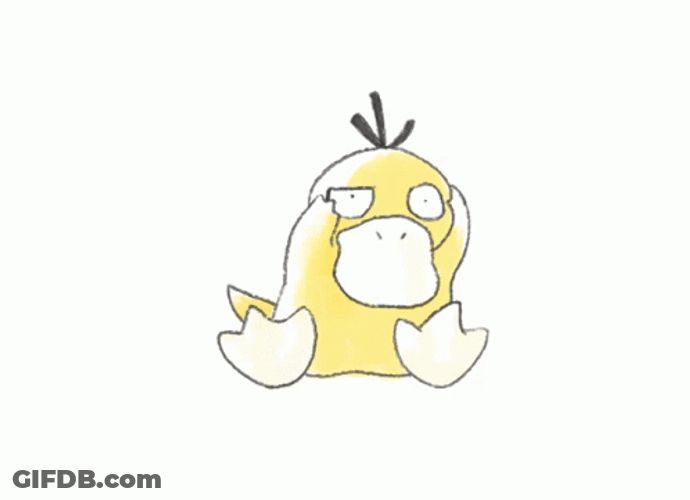 Psyduck Sitting While Shaking Head GIF