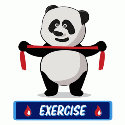 Pt Cute Cartoon Panda Healthy Exercise GIF