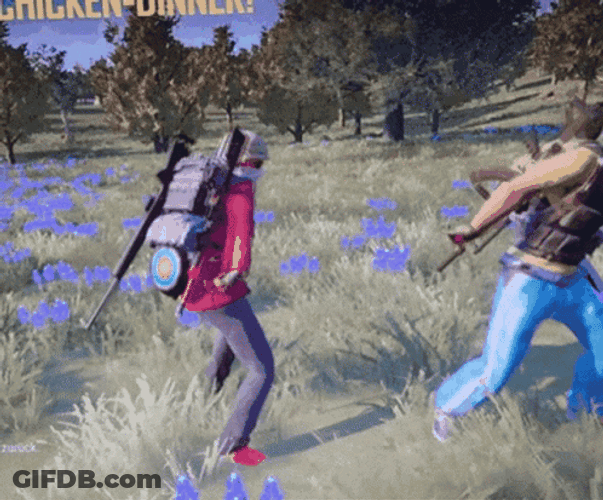 Pubg Characters Dancing Chicken Dinner GIF