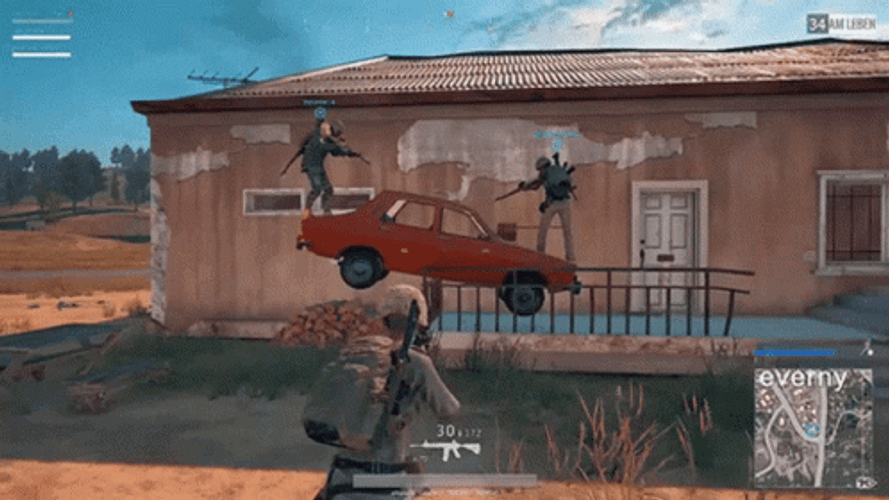 Pubg Characters Playing Car Seesaw GIF