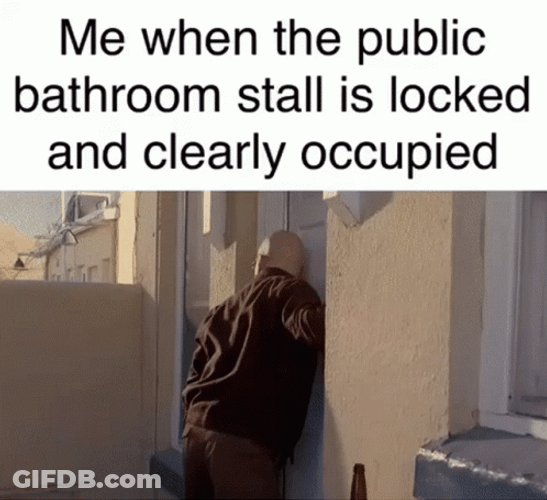 Public Bathroom Cubicle Locked GIF