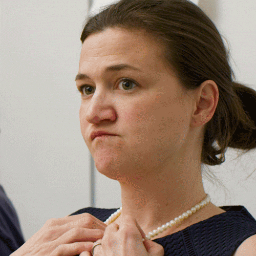Puckered Face Stunned Reaction Clutch Pearls GIF