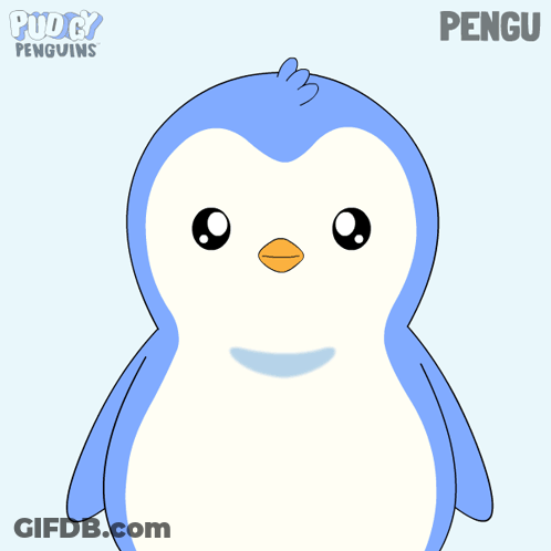 Puddy Penguin Yes Hi Hello Blue Background GIF