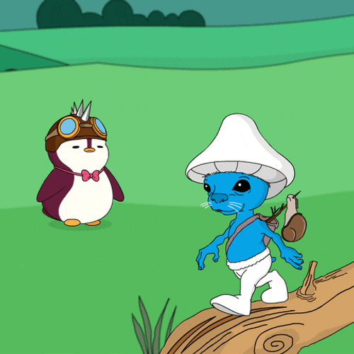 Pudgy Penguin Blue Cat Is Real GIF