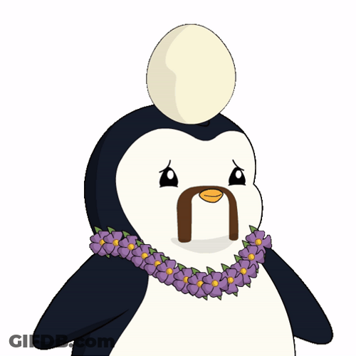 Pudgy Penguin Brainstorming Egg Crack GIF