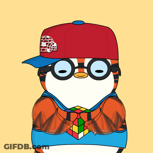 Pudgy Penguin Completing 3D Puzzle GIF