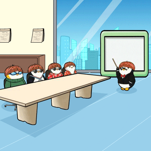 Pudgy Penguin Corporate Metrics Presentation GIF