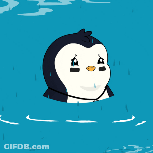 Pudgy Penguin Drowns Flapping Wings GIF