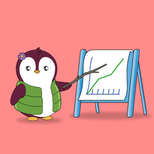 Pudgy Penguin Exhibiting Metrics GIF