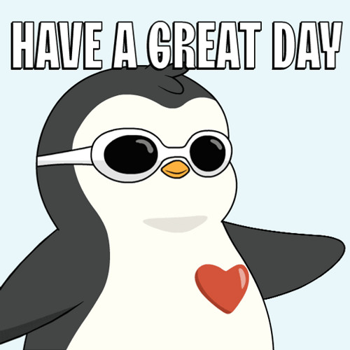 Pudgy Penguin Heartbeat Have A Great Day GIF