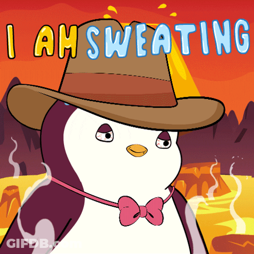 Pudgy Penguin Nervous Sweat GIF