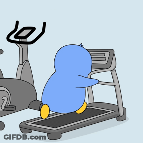 Pudgy Penguin On Treadmill GIF