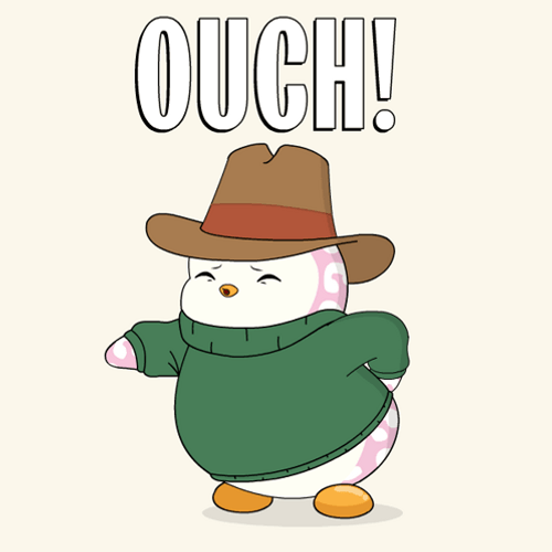 Pudgy Penguin Ouch I Need A Backiotomy GIF