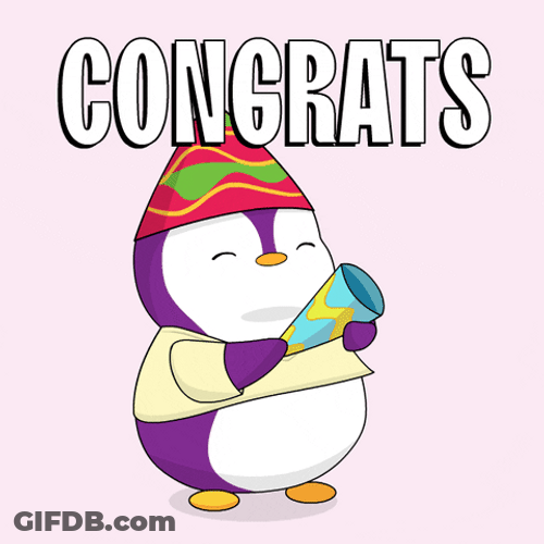 Pudgy Penguin Party Well Done Congratulations GIF