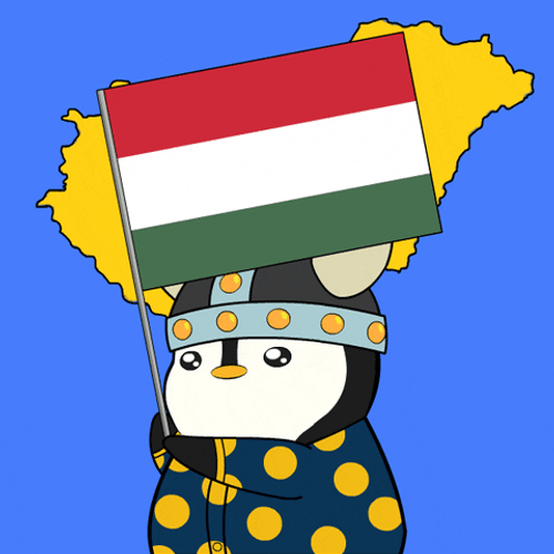 Pudgy Penguin Waving Hungary Flag GIF