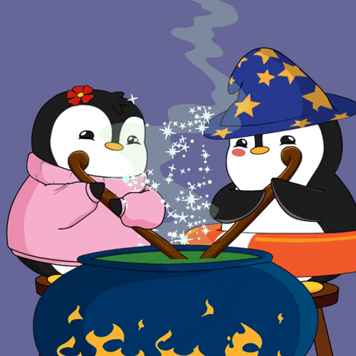Pudgy Penguins Cooking Magic Meme GIF