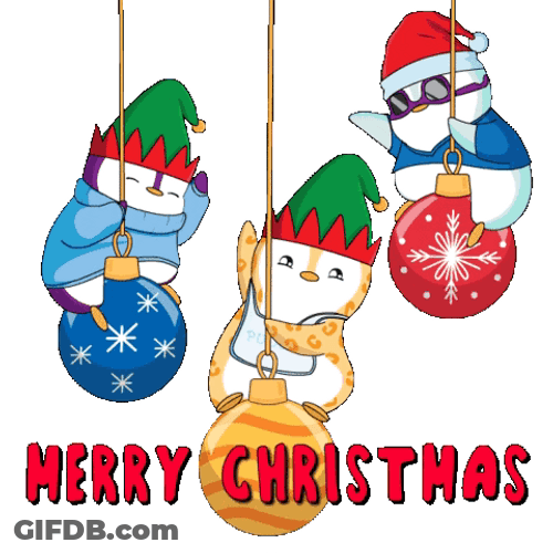 Pudgy Penguins In Balls Happy Christmas GIF