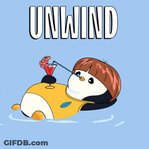 Pudgy Penguins Unwind In The Pool GIF