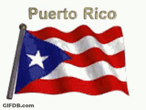 Puerto Rico Flag With White Star GIF
