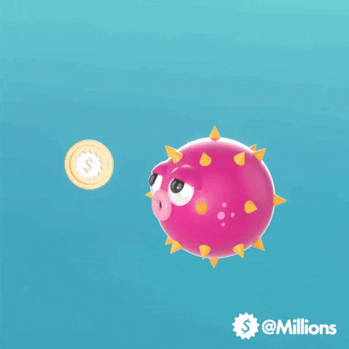 Pufferfish Dollar Swimming GIF