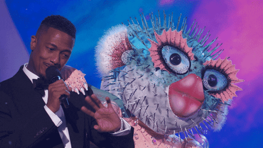 Pufferfish Masked Singer Costume Stare GIF