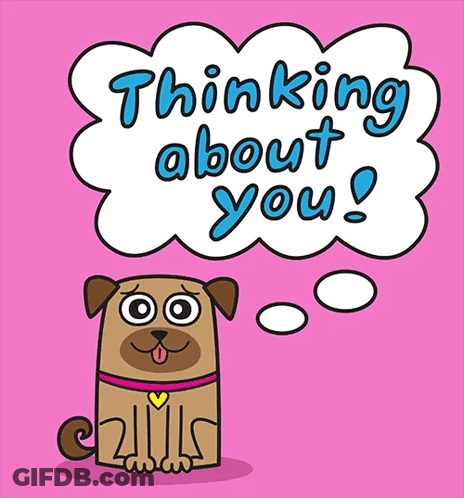 Pug Dog Thinking About You GIF