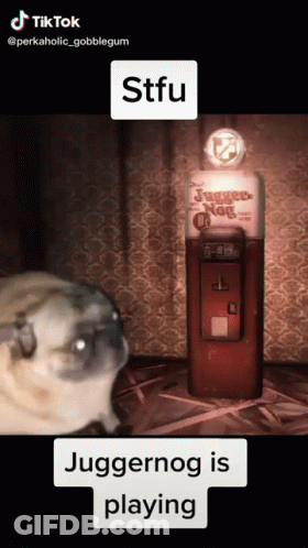 Pug Next To Juggernog Machine GIF