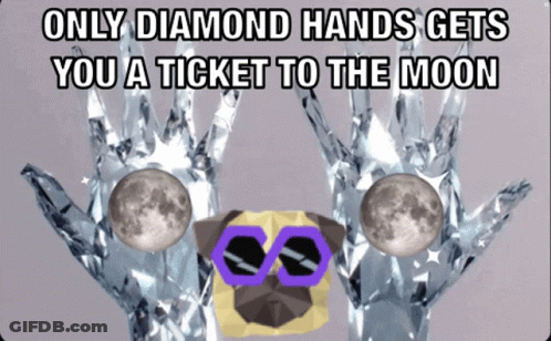 Pug Sunglasses Only Diamond Hands Gets Moon Ticket GIF