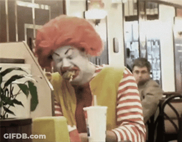 Puking Eating Ronald Mcdonald GIF