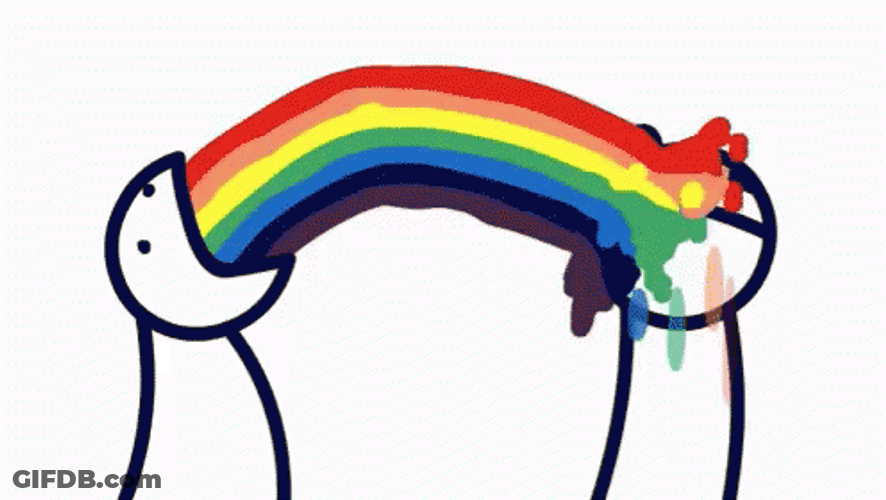 Puking Rainbow To The Face GIF