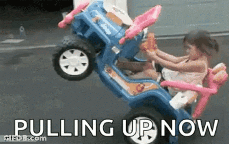 Pull Up Now Kid Driving Toy Car GIF
