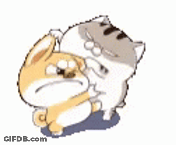 Pulling Dog And Cat Fight GIF
