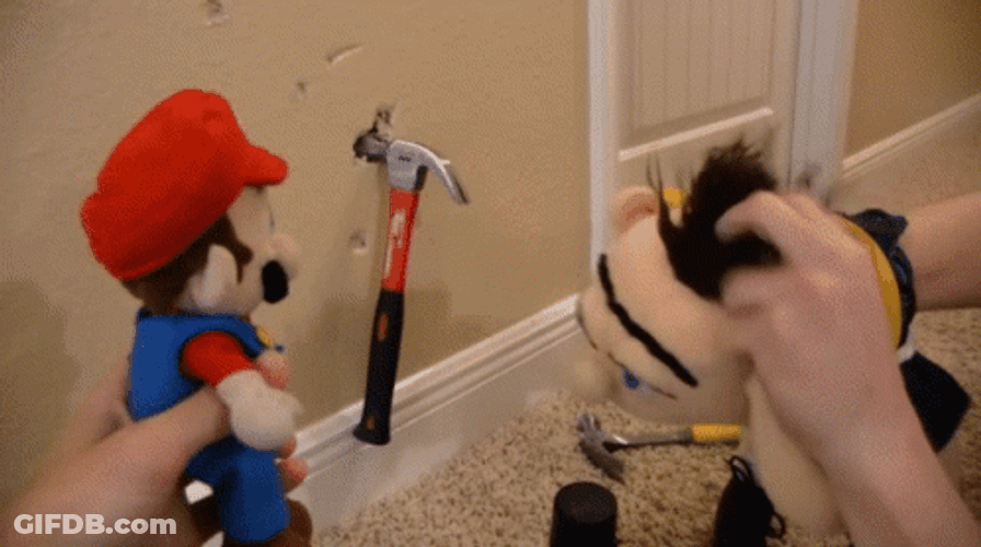 Pulling Hair Out Hand Puppets GIF