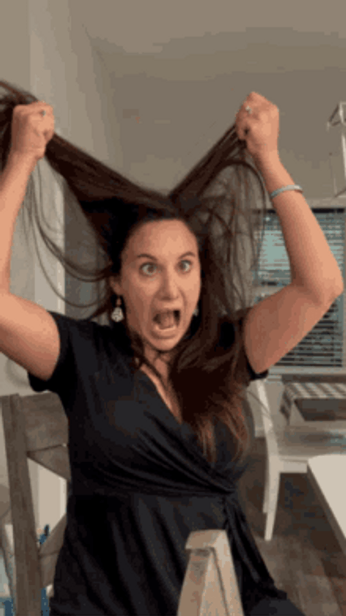 Pulling My Hair Out Girl Crazy Face GIF