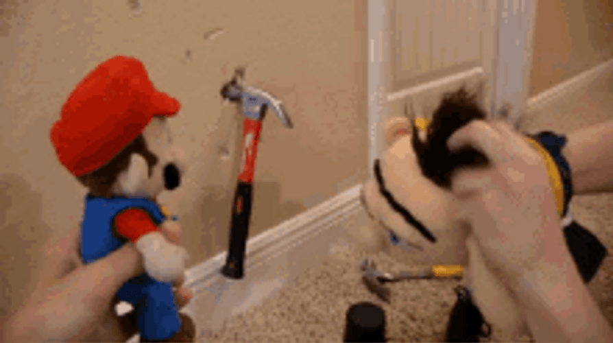 Pulling My Hair Out Mario Bert  Puppet Fighting GIF