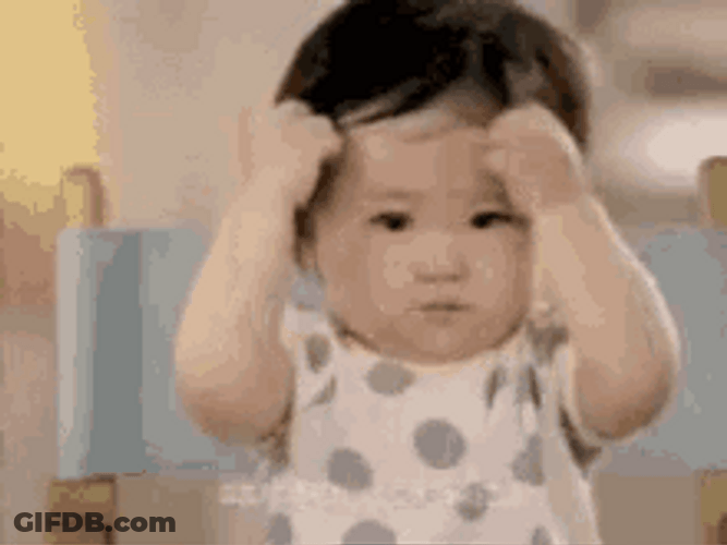 Pulling My Hair Out Scratching Head Cute Baby GIF