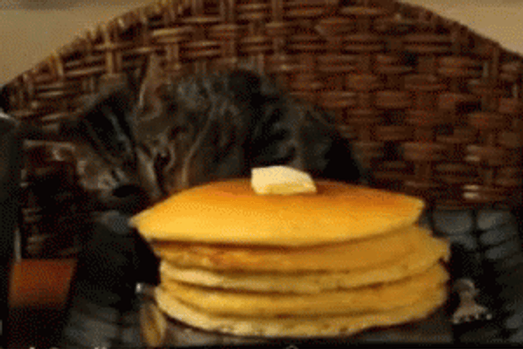 Pulling Pancake Made Of Banana Cat Meme GIF