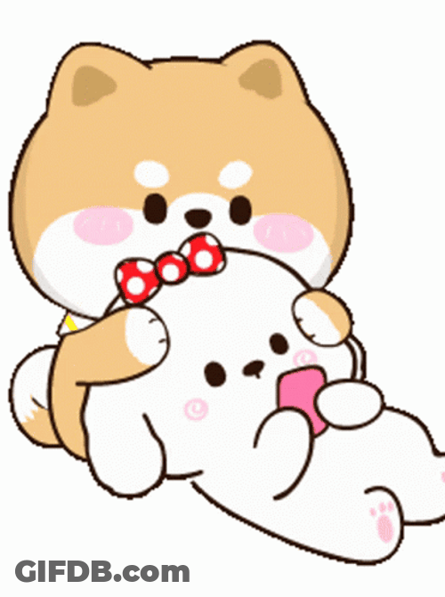 Pulling Shiba And Poodle GIF