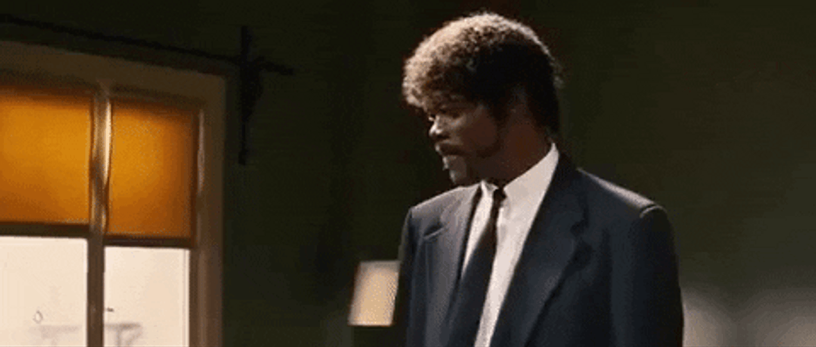 Pulp Fiction Jules Thinking Pose GIF