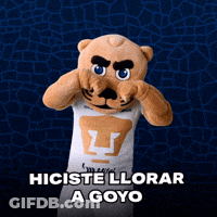 Puma Mascot Covering Eyes Hiciste Llorar A Goyo GIF