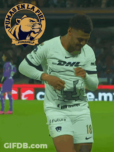 Pumas Logo With Soccer Player GIF