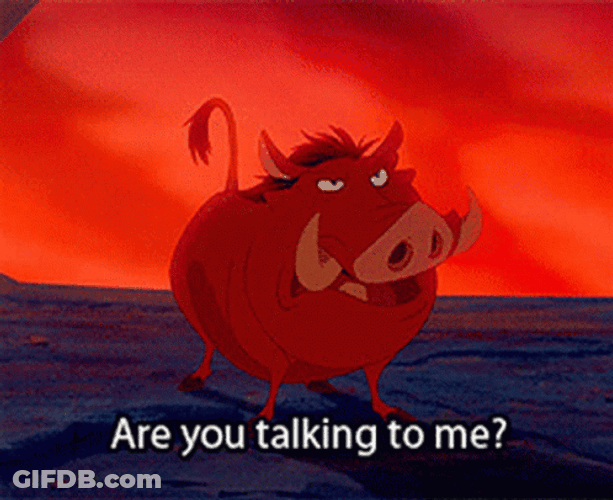 Pumbaa Asking Are You Talking To Me GIF