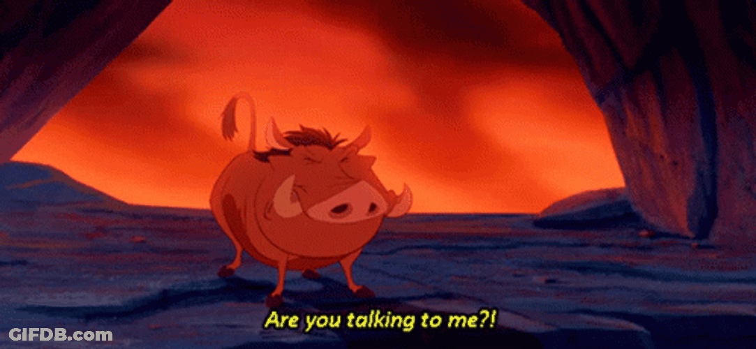 Pumbaa Asking You Talking To Me GIF