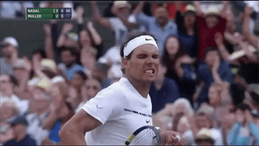 Pumped Rafael Nadal Celebrating GIF
