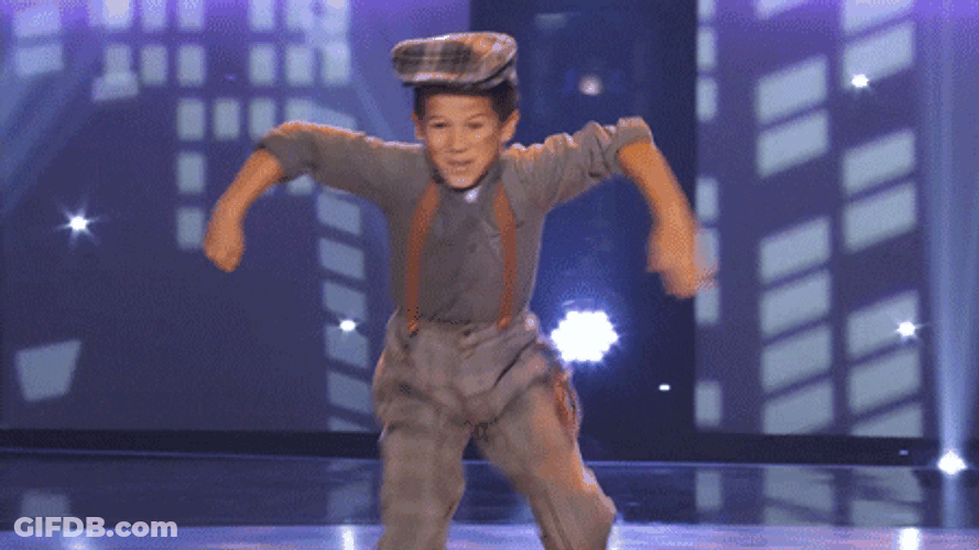 Pumped Up Dancing Kid Stage Performance GIF