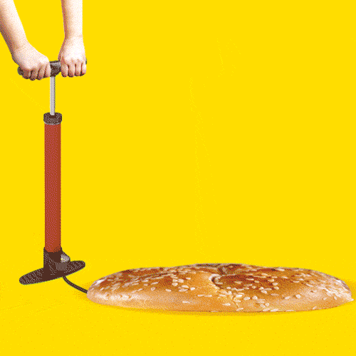Pumping Burger Balloon GIF