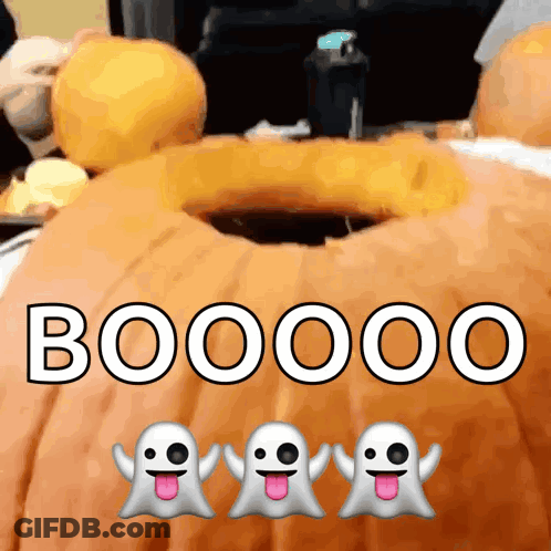 Pumpkin Carved With Boo GIF